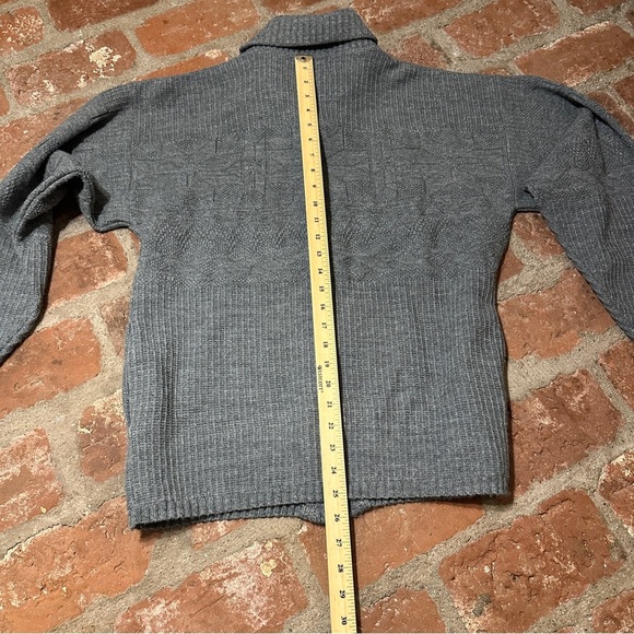 Vintage Turtleneck Sweater House Full Zip Sweater Charcoal Mens M Made In USA - Picture 13 of 16